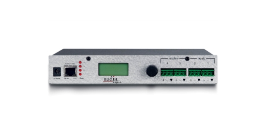 Biamp AudiaEXPI-4 Biamp, AudiaEXPI-4, Audia, input expander, mini-expander, CobraNet expander, four channel inputs, networked audio, distributed audio, commercial audio