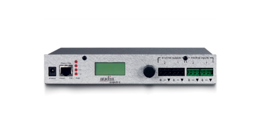 Biamp AudiaEXPI/O-2 Biamp, AudiaEXPI/O-2, Audia, mini-expander, input output expander, CobraNet expander, remote I/O, networked audio, distributed audio, commercial audio