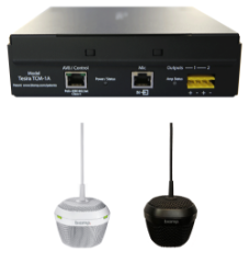 Biamp Tesira TCM-1A White 5M Biamp Tesira TCM-1A 5M, TCM-1A, Biamp, beamtracking microphone, ceiling microphone with amplifier, pendant microphone, AVB microphone, conference room microphone, Tesira, Parle, integrated amplifier, extended cable, high ceiling microphone, ceiling array mic, white