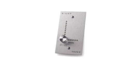 Biamp VOLUME-8 Biamp VOLUME-8, VOLUME-8, volume control, rotary volume, Biamp wall control, level control, remote control bus, DSP volume control, Biamp remote, retail audio control, hospitality audio, wall volume knob, gain control