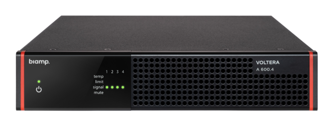Biamp Voltera A 600.4 Biamp, Voltera A 600.4, Voltera A, Voltera amplifier, 600W amplifier, 4 channel amplifier, 70V amplifier, 100V amplifier, 4 ohm amplifier, commercial power amplifier, installation amplifier, background music amplifier, analog amplifier, half rack amplifier, 70 volt power amplifier