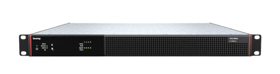 Biamp Voltera D 1200.4 Biamp, Voltera D 1200.4, Voltera, Voltera amplifier, amplified loudspeaker controller, 1200W amplifier, 4 channel amplifier, Dante amplifier, AVB amplifier, AES67 amplifier, 70V amplifier, 100V amplifier, networked amplifier, VenueTune, commercial installation amplifier