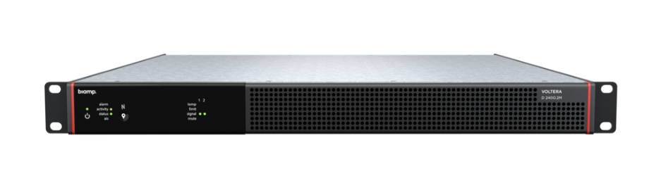 Biamp Voltera D 2400.2M Biamp, Voltera D 2400.2M, Voltera, Voltera amplifier, amplified loudspeaker controller, 2400W amplifier, 2 channel amplifier, Dante amplifier, AVB amplifier, AES67 amplifier, 70V amplifier, 100V amplifier, networked amplifier, VenueTune, commercial installation amplifier, DSP amplifier