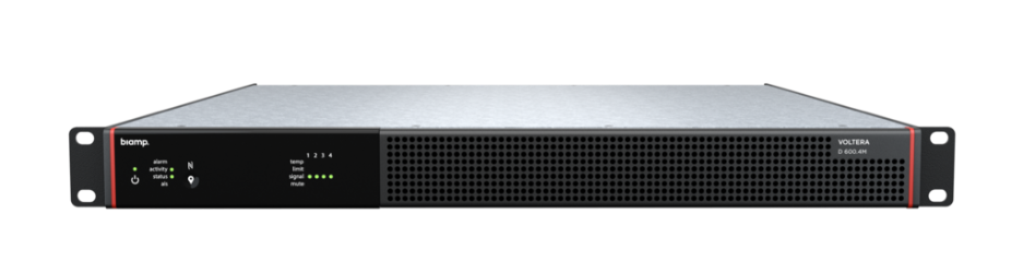Biamp Voltera D 600.4M Biamp, Voltera D 600.4M, Voltera, Voltera amplifier, amplified loudspeaker controller, 600W amplifier, 4 channel amplifier, Dante amplifier, AVB amplifier, AES67 amplifier, 70V amplifier, 100V amplifier, networked amplifier, VenueTune, commercial installation amplifier, DSP amplifier