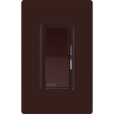 Lutron DVRF-5NE-BR Diva Smart ELV+ Dimmer, Phase Selectable, 250W LED, Neutral Req, Brown