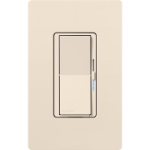 Lutron DVRF-5NE-LA Diva Smart ELV+ Dimmer, Phase Selectable, 250W LED, Neutral Req, Light Almond