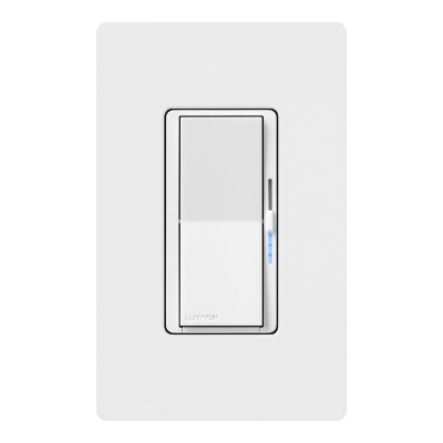 Lutron DVRF-5NE-WH Diva Smart ELV+ Dimmer, Phase Selectable, 250W LED, Neutral Req, White