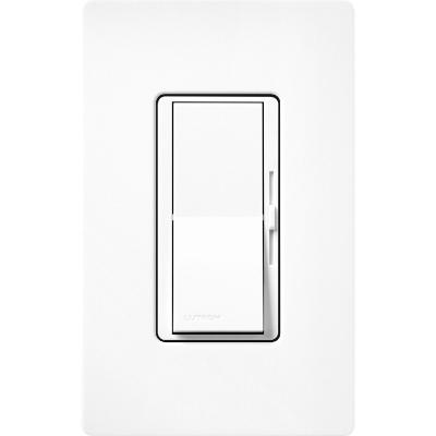 Lutron DVSCSTV-BW Diva 0-10V Dimmer, 8A, 120-277V, Single-Pole/3-Way, Satin Brilliant White