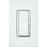 Lutron DVSCSTV-GL Diva 0-10V Dimmer, 8A, 120-277V, Single-Pole/3-Way, Satin Glacier White