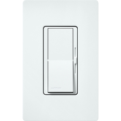 Lutron DVSCSTV-GL Diva 0-10V Dimmer, 8A, 120-277V, Single-Pole/3-Way, Satin Glacier White