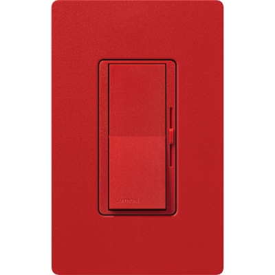 Lutron DVSCSTV-SR Diva 0-10V Dimmer, 8A, 120-277V, Single-Pole/3-Way, Satin Signal Red