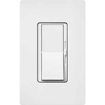Lutron DVSCSTV-SW Diva 0-10V Dimmer, 8A, 120-277V, Single-Pole/3-Way, Satin Snow White