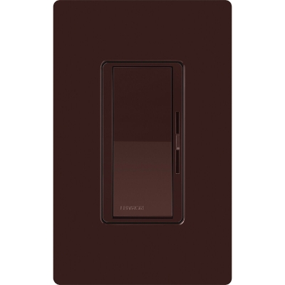 Lutron DVSTV-BR Diva 0-10V Dimmer, 8A Line Voltage, Single-Pole/3-Way, 120-277V, Brown