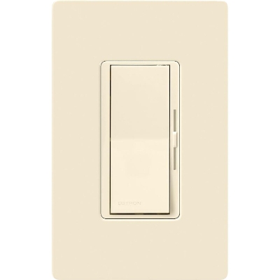 Lutron DVSTV-LA Diva 0-10V Dimmer, 8A Line Voltage, Single-Pole/3-Way, 120-277V, Light Almond