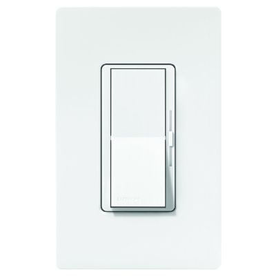 Lutron DVSTV-WH Diva 0-10V Dimmer, 8A Line Voltage, Single-Pole/3-Way, 120-277V, White