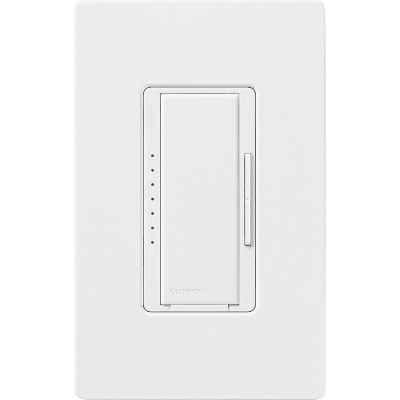 Lutron MA-PRO-SW Maestro PRO LED+ Dimmer, 250W LED/500W ELV/400VA MLV, Phase Selectable, Snow White