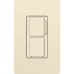 Lutron MACL-L3S25-AL Maestro LED+ Dual Dimmer & Switch, 75W LED / 2.5A Light or Fan, Almond