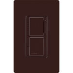 Lutron MACL-L3S25-BR Maestro LED+ Dual Dimmer & Switch, 75W LED / 2.5A Light or Fan, Brown