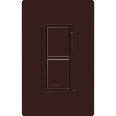 Lutron MACL-L3S25-BR Maestro LED+ Dual Dimmer & Switch, 75W LED / 2.5A Light or Fan, Brown
