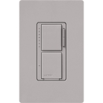 Lutron MACL-L3S25-GR Maestro LED+ Dual Dimmer & Switch, 75W LED / 2.5A Light or Fan, Gray