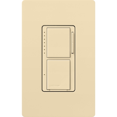 Lutron MACL-L3S25-IV Maestro LED+ Dual Dimmer & Switch, 75W LED / 2.5A Light or Fan, Ivory