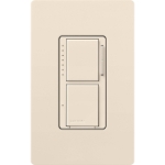Lutron MACL-L3S25-LA Maestro LED+ Dual Dimmer & Switch, 75W LED / 2.5A Light or Fan, Light Almond
