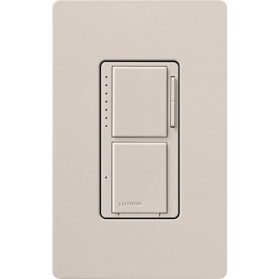 Lutron MACL-L3S25-TP Maestro LED+ Dual Dimmer & Switch, 75W LED / 2.5A Light or Fan, Taupe