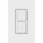 Lutron MACL-L3S25-WH Maestro LED+ Dual Dimmer & Switch, 75W LED / 2.5A Light or Fan, White