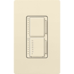 Lutron MACL-L3T251-AL Maestro LED+ Dual Dimmer & Timer, 75W LED / 2.5A Light or Fan Timer, Almond
