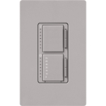 Lutron MACL-L3T251-GR Maestro LED+ Dual Dimmer & Timer, 75W LED / 2.5A Light or Fan Timer, Gray
