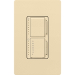 Lutron MACL-L3T251-IV Maestro LED+ Dual Dimmer & Timer, 75W LED / 2.5A Light or Fan Timer, Ivory