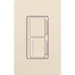 Lutron MACL-L3T251-LA Maestro LED+ Dual Dimmer & Timer, 75W LED / 2.5A Light or Fan Timer, Light Almond