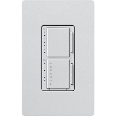 Lutron MACL-L3T251-PD Maestro LED+ Dual Dimmer & Timer, 75W LED / 2.5A Light or Fan Timer, Palladium