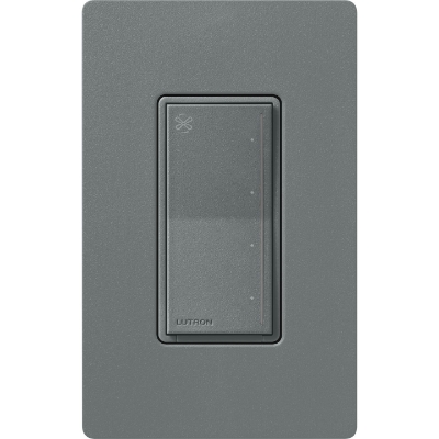 Lutron ST-FSQ-N-SL Sunnata Touch Fan Control, 4-Speed, 1.5A, Neutral Required, Slate
