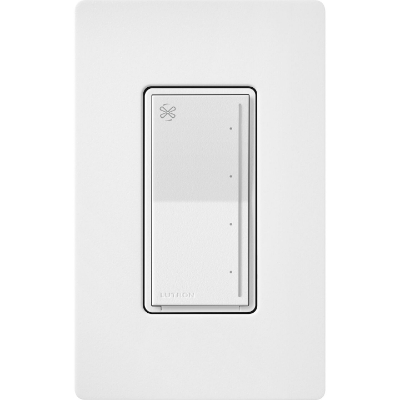 Lutron ST-FSQ-N-SW Sunnata Touch Fan Control, 4-Speed, 1.5A, Neutral Required, Snow White