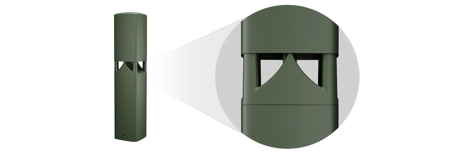 QSC AD-DWL.360 5.25-inch two-way 360-degree landscape bollard loudspeaker, green