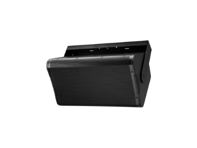 QSC AP-YM12 yoke mount on an AP-5122 AcousticPerformance loudspeaker, white