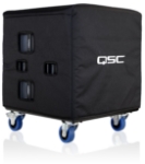 QSC E118SW-CVR padded nylon cover fitted to the E118SW subwoofer