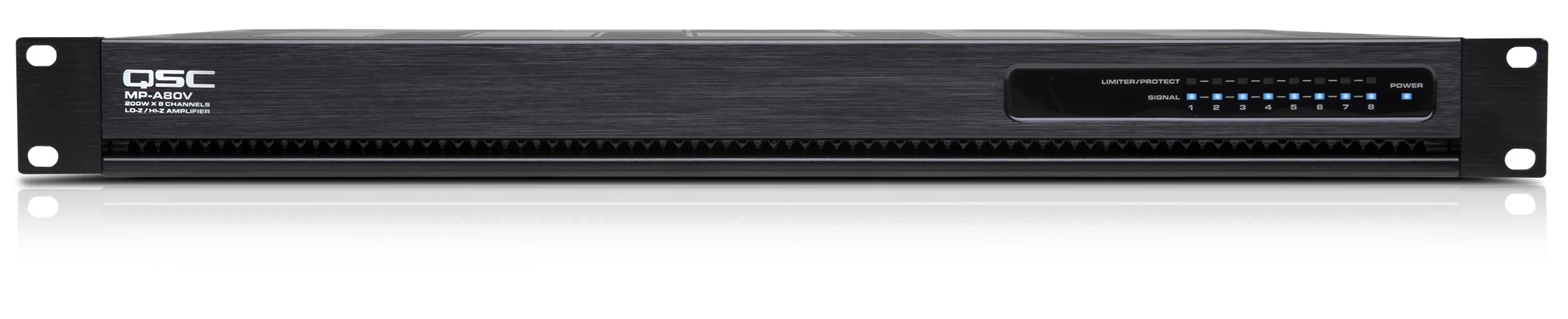 QSC MP-A80V 8-channel 1600W Hi-Z/Lo-Z FlexAmp installation amplifier