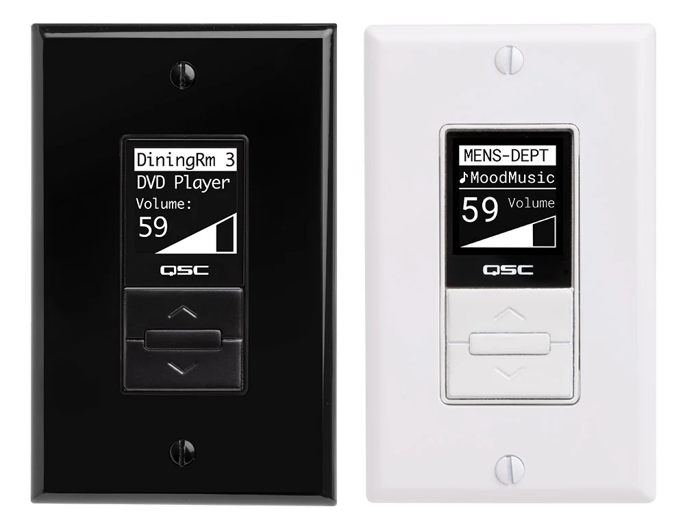QSC MP-MFC-NA-WH Decora-style multi-function wall controller for MP-M mixers, white