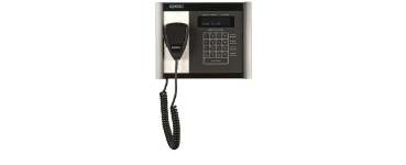 QSC Q-SYS PS-1600H network page station with command keypad and handheld mic