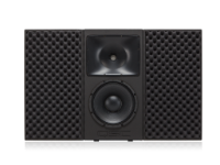 QSC RBK-12 baffle wings kit fitted to an RSC-112 cinema reference monitor loudspeaker
