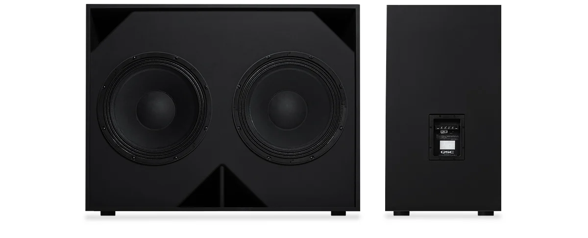 QSC SB-2180 cinema subwoofer with dual 18-inch transducers, 1100 W