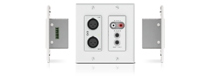 QSC Attero Tech unD6IO 4x2 Dante/AES67 dual-gang wall plate audio interface