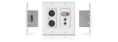 QSC Attero Tech unD6IO 4x2 Dante/AES67 dual-gang wall plate audio interface