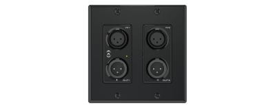 QSC Attero Tech unDX2IO+ 4x2 Dante/AES67 dual-gang wall plate audio interface