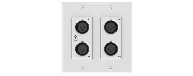 QSC Attero Tech unDX4I 4-channel Dante/AES67 dual-gang wall plate audio interface
