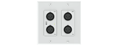 QSC Attero Tech unDX4I 4-channel Dante/AES67 dual-gang wall plate audio interface