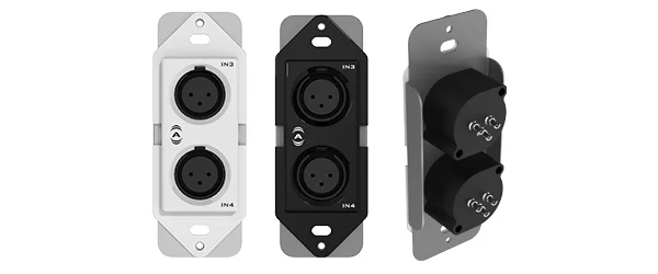 QSC Attero Tech unXP2I single-gang 2-input analog expansion wall plate