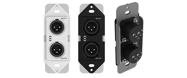 QSC Attero Tech unXP2O single-gang 2-output analog expansion wall plate